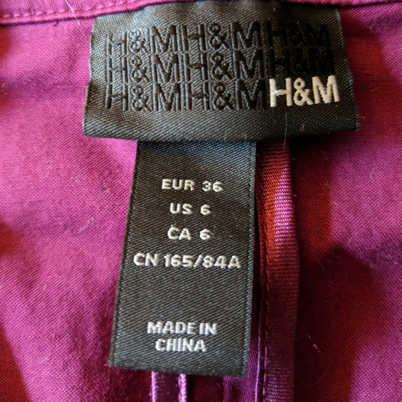 H&M Fuchsia Short Sleeve One Button Suit Jacket - Picture 2 of 2